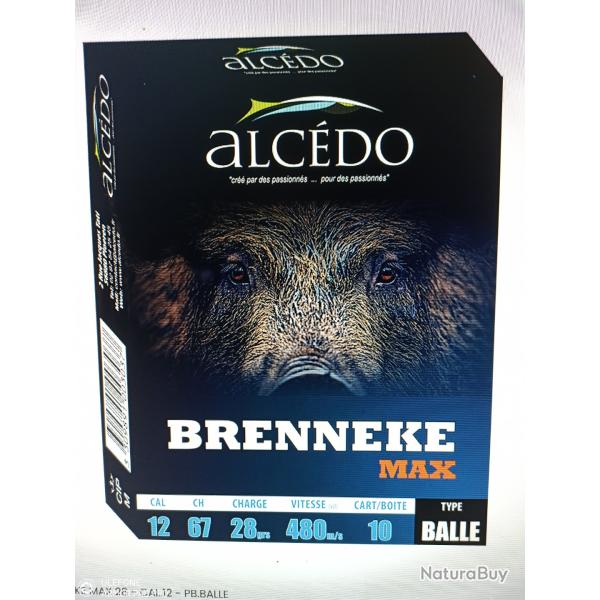 Alcedo brenneke max 12/67 28grs balle 10 munitions