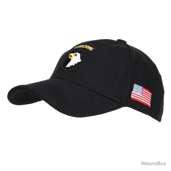 Casquette 101st Airborne baseball noire brod�e - coton Noire
