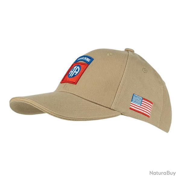 Casquette 82nd Airborne - Baseball coton militaire Sable