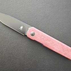 Kizer Feist, plaquette en Redstone Richlite , lame en CPM-4V, r&eacute;f KI3499R3 - NEUF.