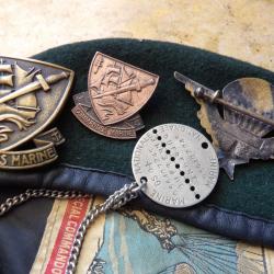 b&eacute;ret insigne parachutiste commando marine Nationale plaque matricu r&eacute;duction marin plongeur Kieffer