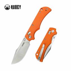 Couteau Pliant Kubey Iguana Lame Acier D2 Finition Satin Manche Plaquettes G10 Orange KUB503B