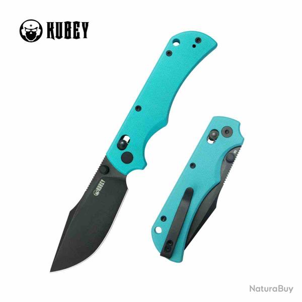 Couteau Pliant Kubey Iguana Lame Acier D2 Manche Plaquettes G10 Tiffany Blue KUB503C