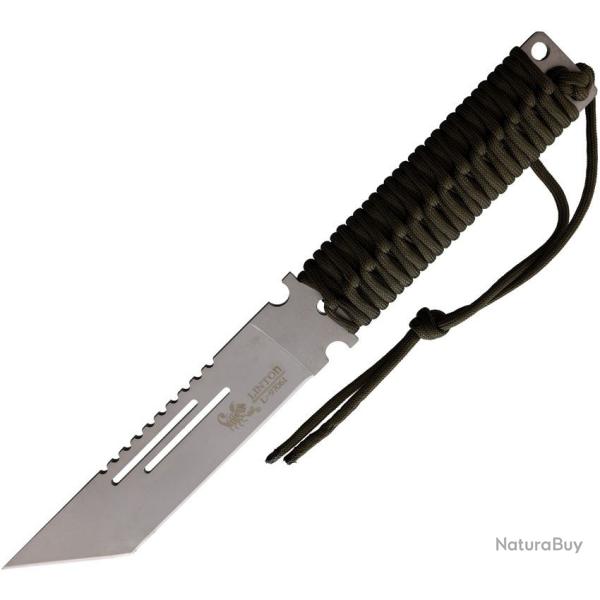 Couteau Linton Cutlery Tanto Satin Lame Acier Inoxydable Manche Cordon Vert OD Sans �tui L97061A