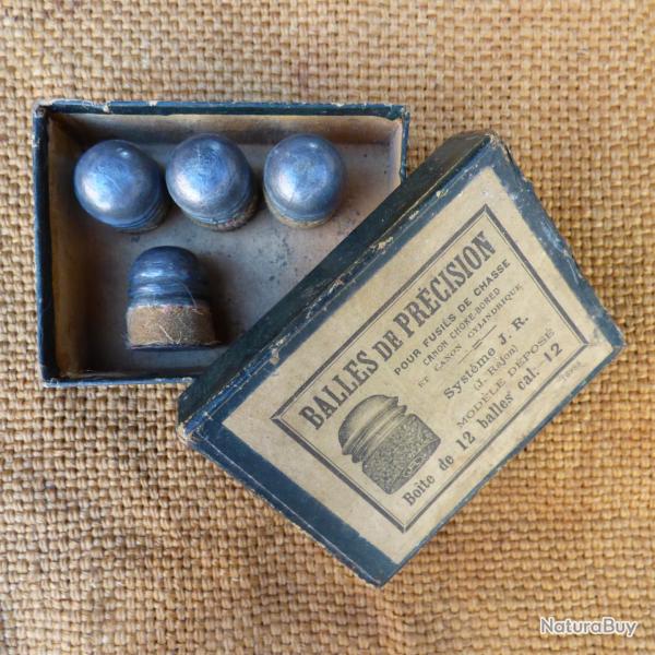 Ancienne bo�te de balles J.R. calibre 12 incompl�te