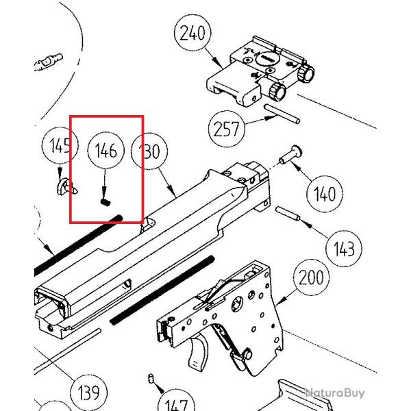 Ressort arr�toir de culasse pour pistolet H�mmerli SP20 calibre 22Lr Pi�ce 146 Occasion