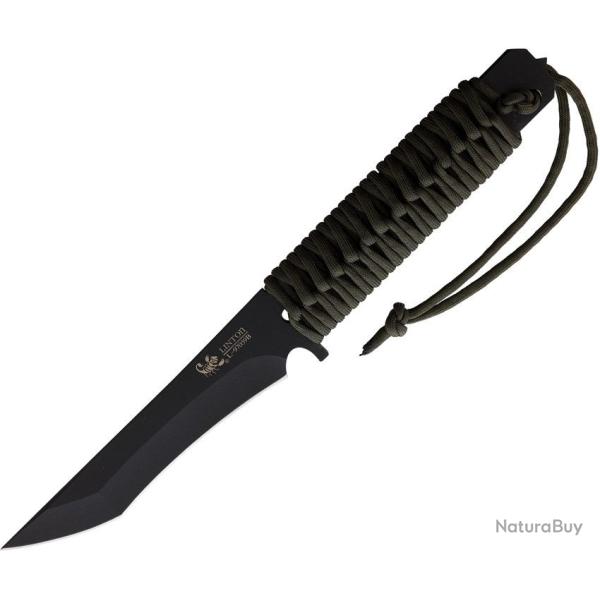 Couteau Linton Cutlery Black Lame Acier Inoxydable Manche Cordon Vert OD Sans �tui L97059B
