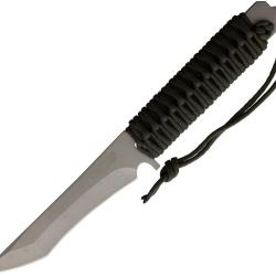 Couteau Linton Cutlery Satin Lame Acier Inox Manche Cordon Vert OD Brise-Glace Sans &eacute;tui L97059A