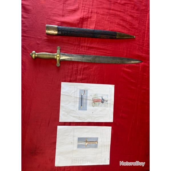 GLAIVE D'INFANTERIE 1831 DE LA MANUFACTURE ROYALE DE CHATELLERAULT