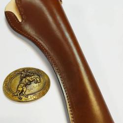 FORFAIT VALENTIN GANCH HOLSTER REPLIQUE RETRO 8 POUCES SLIM + BOUCLE DE CEINTURE WESTERN