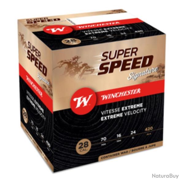 BOITE DE 25 CARTOUCHES WINCHESTER SUPER SPEED 24G BOURRE JUPE CAL.28/70 PLOMB 7.5