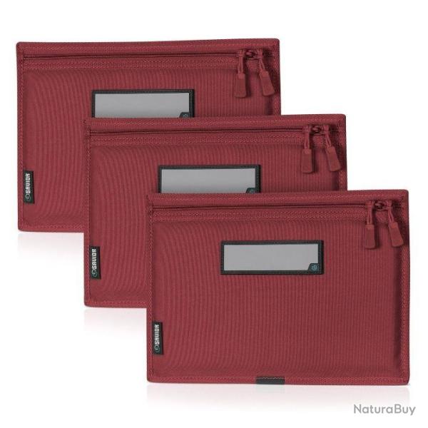 Housse SAVIOR pour arme de poing ROUGE - Lot de 3 