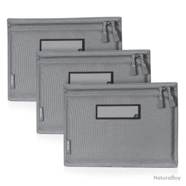 Housse SAVIOR pour arme de poing GRIS - Lot de 3 