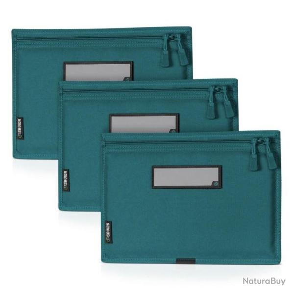 Housse SAVIOR pour arme de poing BLEU - Lot de 3 