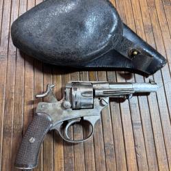 Revolver civil Chamelot-Delvigne Mod&egrave;le 1874 - Calibre 11 mm 1873 - &Eacute;tui cuir