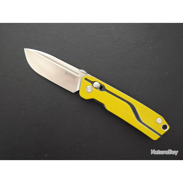 SRM Rubik 7228 Crossbar Lock, lame drop point de 7 cm de long et plaquettes en G10 - NEUF.