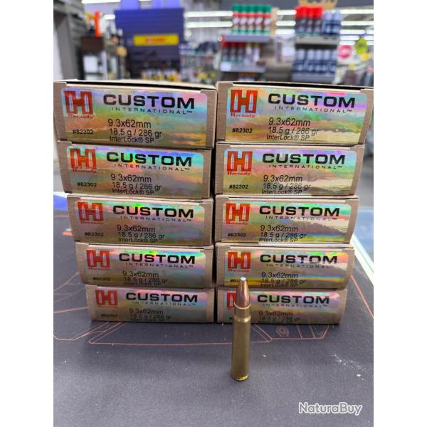 Balles Hornady Interlock SP 9.3x62 18..5g / 286 gr