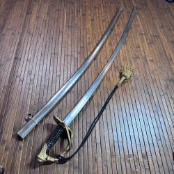 BEAU Sabre d'Officier d'Infanterie Mont&eacute;e Mod&egrave;le 1822 - Klingenthal Coulaux & Cie - Dragonne Or - TB