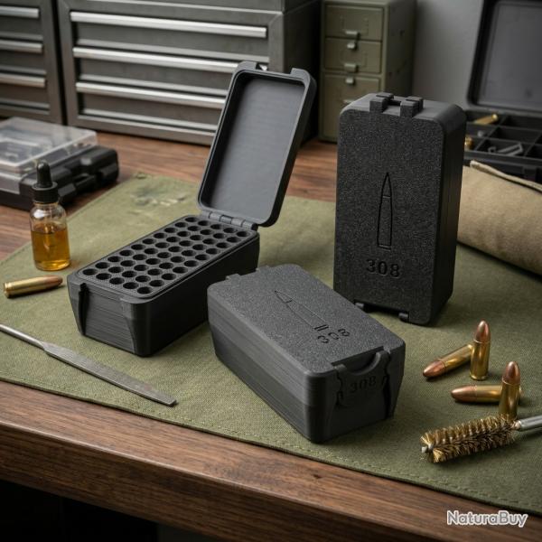 Bo�te de stockage de munitions .308 Win / 7.62x51 OTAN - 50 cartouches