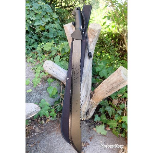 Grande Machette Military Guide de Brousse Lame Acier Inox Manche Abs Etui Nylon Treck Amazonie