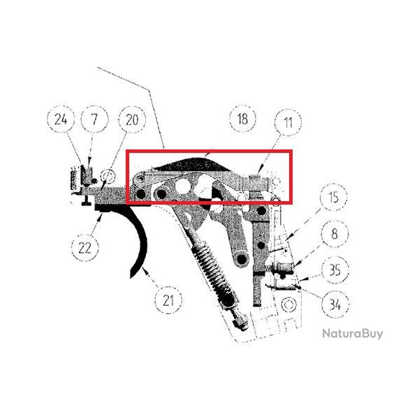 Pi�ce bloc d�tente pour pistolet H�mmerli SP20 calibre 22Lr Pi�ce 18 Occasion