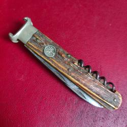 Tr&egrave;s ancien couteau (1950, rare et sp&eacute;cial) B&ouml;ker Alemania 3 fonctions + extracteur 12/16