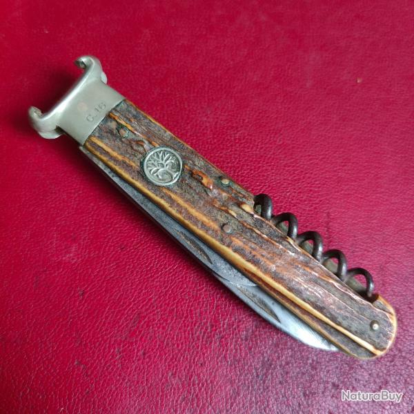 Tr�s ancien couteau (1950, rare et sp�cial) B�ker Alemania 3 fonctions + extracteur 12/16