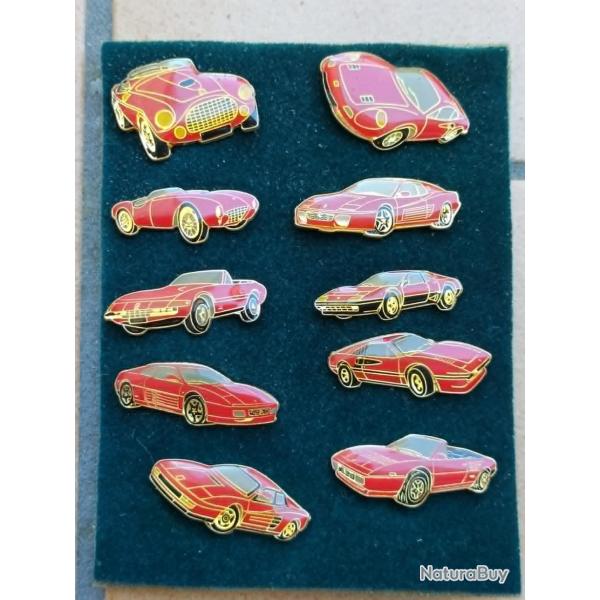 LOT 10 PINS VOITURE MARQUE FERRARI