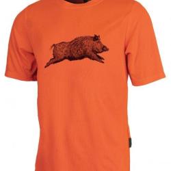 Tee-shirt enfant manches courtes sanglier orange TREELAND-16 ans