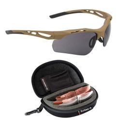 Lunettes "Attac" Kit w/ 3 verres (SwissEye) D&eacute;sert Transparent / Orange / Fum&eacute;