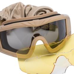 Masque "Desert Storm" w/ 3 Verres (S&T) D&eacute;sert Transparent / Jaune / Fum&eacute;