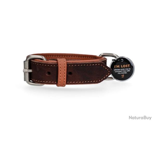 Collier pour chien en cuir de vache sup�rieur avec m�daillon num�rique 2.5x45 cm