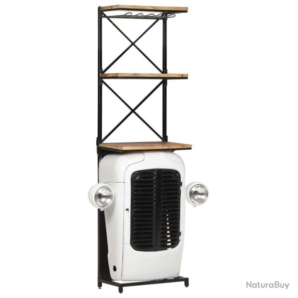Cave � vin tracteur Blanc 49x31x172 cm Bois de manguier solide
