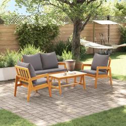 Ensemble bistrot avec coussin 4 pcs Marron Bois d'Acacia Massif