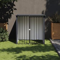 Niche pour chien avec toit noir 110x103x109 cm acier galvanis&eacute;