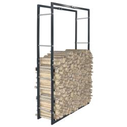 Portant de bois de chauffage Noir 80x25x150 cm Acier