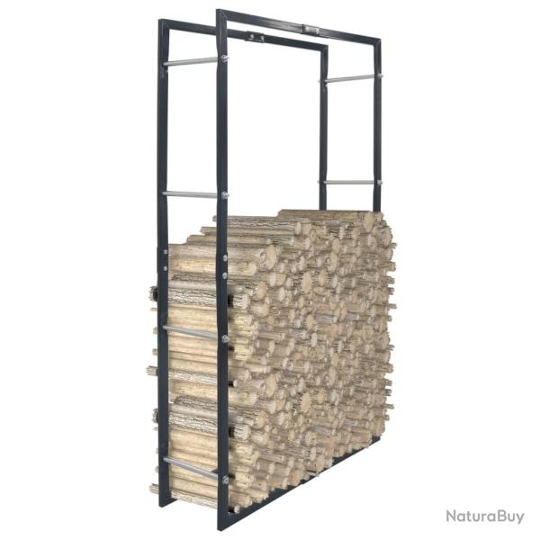 Portant de bois de chauffage Noir 80x25x150 cm Acier