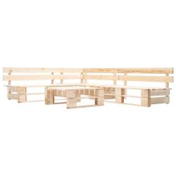 Salon de palette 4 pcs naturel bois