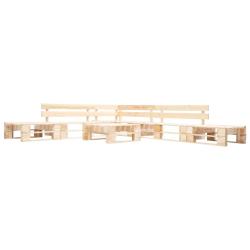 Salon de palette 6 pcs naturel bois