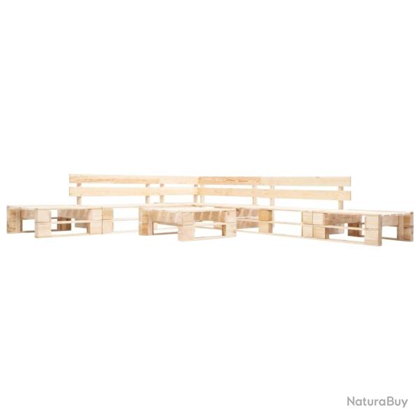 Salon de palette 6 pcs naturel bois