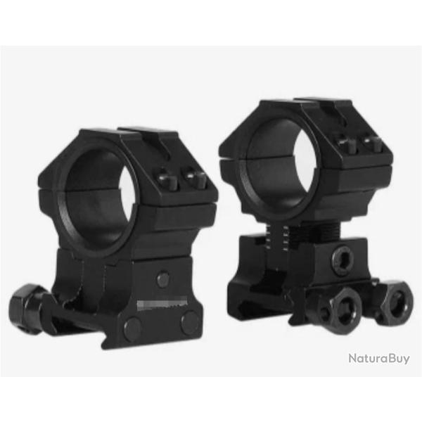 Promo !!! Colliers r�glables en hauteur pour montage lunette de diam�tre 25,4 et 30 mm
