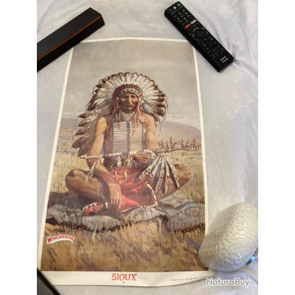Poster comm�moratif sioux vendue avec carabine sioux commemo
