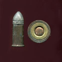 .340 Revolver Center Fire - RARE Calibre Anglais vers 1880 - &eacute;tui cuivre - balle plomb 2 gorges