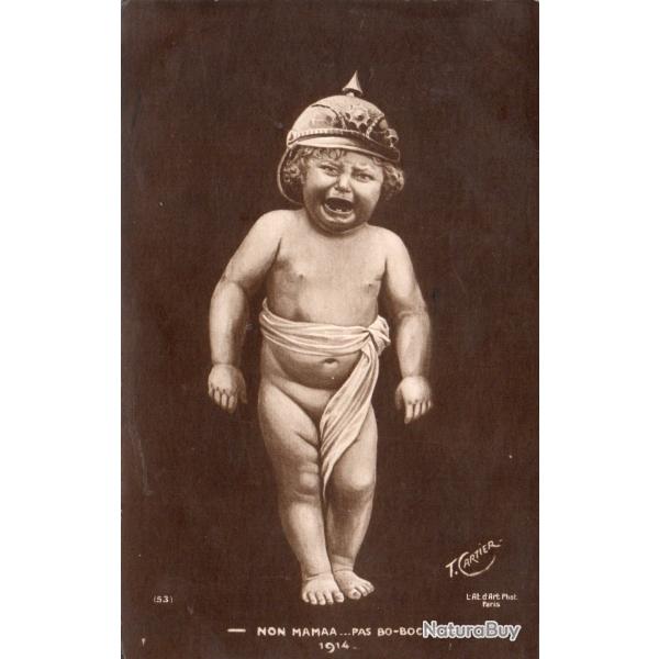 Carte postale ancienne - B�b� en casque allemand-N�8433