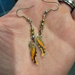 Paire de boucles d'oreilles de vraies ailes de papillon #6