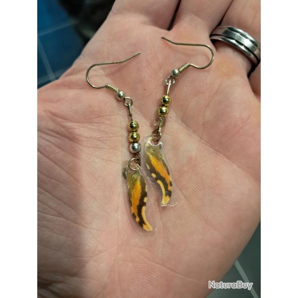 Paire de boucles d'oreilles de vraies ailes de papillon #6