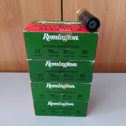 Lot de 4 boites de 10 balles Slug 12/70 28 Gr Remington shotshells slugger 40 cartouches