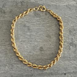 Joli bracelet or 18 carats - maille corde - 18,5 cm