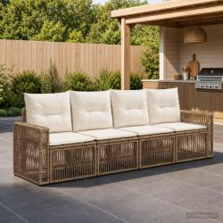 Ensemble de canap&eacute; de 4 pcs Beige et blanc cr&egrave;me