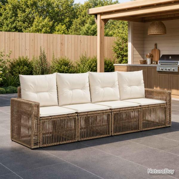 Ensemble de canap� de 4 pcs Beige et blanc cr�me
